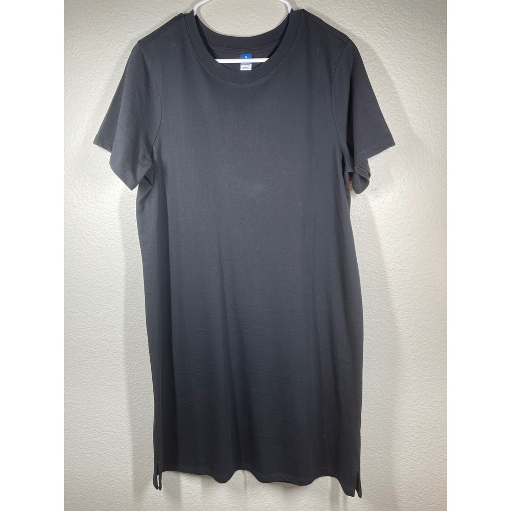 Old Navy Women M Tall Black Jack VNeck SS Vintage Tee Dress 100 Cotton casual